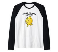 Funny Youre My Main Squeeze Lemon Lover Pun Raglan Baseball Tee