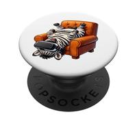 Funny Zebra Gamer with VR Headset PopSockets Adhesive PopGrip