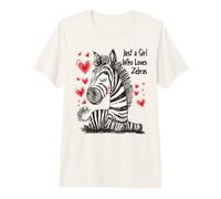 Funny Zebra Lovers Gift Just A Girl Who Loves Zebras Premium T-Shirt