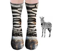 Funny Zebra Paw Socks for Men Women Teen Boys-Fun Novelty Odd Funky Crazy Cool 3D Animal Claw Socks - Easter Birthday Christmas White Elephant Gag Gifts for Dad- Xmas Stocking Fillers for Adults