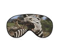 Funny Zebra Sleep Mask Comfort Travel Eye Masks with Adjustable Elastic Strap Soft Funny Block Light Sleep Eye Cover for Side Sleeper for Nap Men Women Gift
