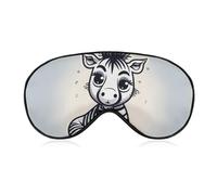Funny Zebra Sleep Mask Light Block-Out Eye Mask for Side Sleeper Pressure-Free Soft Night Blindfold with Adjustable Strap Breathable Sleep Eye Cover for Travel