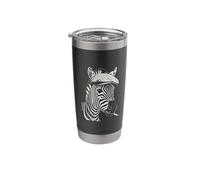Funny Zebra Smoking Cigarette Meme Mafia Striped Animal Stainless Steel Insulated Tumbler