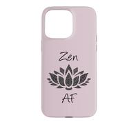 Funny Zen AF Meditation Flower Lotus Yoga Saying Spiritual Case for iPhone 15 Pro Max