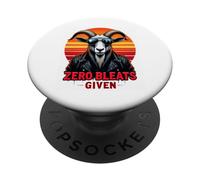 Funny Zero Bleats Given Goat Retro Rocker Vibes PopSockets Adhesive PopGrip