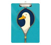 Funny Zipper Duck Green car clipboard Acrylic Cute for Classroom Supplies for Teachers Elementary Size 9 x 12 Silver