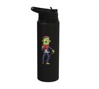 Funny Zombie School Teacher Reading A Book Halloween Stainless Steel Insulated Water Bottle