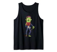 Funny Zombie School Teacher Reading A Book Halloween Tank Top