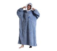 FunnyCos Long Oversized Wearable Blanket Hoodie for Adult Women Men Warm&Cozy Pluffy Blanket Hoodie with Big Pocket Blue