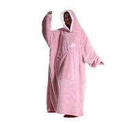FunnyCos Long Oversized Wearable Blanket Hoodie for Adult Women Men Warm&Cozy Pluffy Blanket Hoodie with Big Pocket Pink