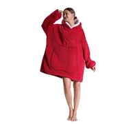 FunnyCos Oversized Wearable Blanket Hoodie for Women Men Warm&Cozy Pluffy Blanket Hoodie with Big Pocket Adult Red