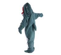FunnyCos Shark Sleeping Bag One-Piece Pajamas Wearable Blanket Animal Cosplay Costume Unisex Novelty Loungewear Sleepwear Teal,M