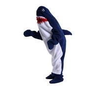 FunnyCos Shark Sleeping Bag One-Piece Pajamas Wearable Blanket Animal Cosplay Costume Unisex Novelty Loungewear Sleepwear Navy,M