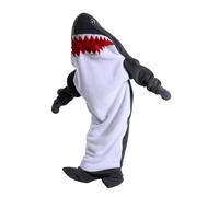 FunnyCos Shark Sleeping Bag One-Piece Pajamas Wearable Blanket Animal Cosplay Costume Unisex Novelty Loungewear Sleepwear Dark Grey,M