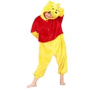 FunnyCos Unisex Kids Hooded Animal Onesie Supersoft Flannel Costume Pajamas Fancy Dress Playsuit Jumpsuit Winne The Pooh 120