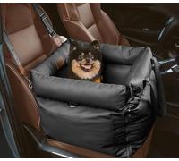 FUNNYFUZZY Dog Car Seat for Medium Sized Dogs, Waterproof 3 in 1 Soft Leather Dog Car Bed for Travel and Home,Portable and Safety,Fits Pets Up to 35 lbs(Black)