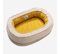FUNNYFUZZY Donut Shape Orthopedic Dog Cat Pet Bed Size L Yellow