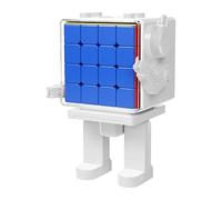 FunnyGoo MoYu Cube Robot MF8967 Cubing Classroom MFJS Meilong 4M 4x4 Cube Robot Magic Puzzles Cube Stickerless with White Robot Shape Display Stand