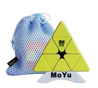 FunnyGoo MoYu Weilong MagLev Version 3x3 Jinzita Puzzle 3D Pyraminx M Triangle Pyramid magic puzzle cubes Creative Dual adjustment system Cube + Cube Stand and cube bag (Multicolour)