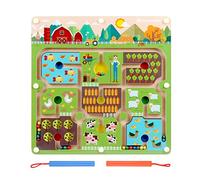 FunnyGoo Square Leading Bead Maze Puzzle Interactive maze Beads Maze on Board Game Eduactional Handcraft Toys - Farmer in the Farm