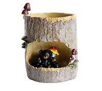 FunnyGoo Succulent Planter Pots Flower Plant Pots Bonsai Pots with Cute Animals for Office Balcony and Garden (Black Bear)
