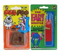 Funnyman Jokes Fart Whistle and Fake Dog Poo 2-in-1 Bundle | Party Bag Fillers for Kids, Stocking Fillers Kids Prank Kit Boys