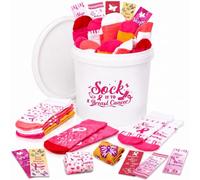 Funnysoft 101 Pcs Breast Cancer Awareness Gift Items Bulk Sock It to Breast Cancer Fundraising Kit Assortment 50 Pink Ribbon Socks with Bookmark with Bucket for 2026 National Breast-cancer Month Event
