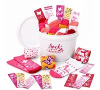 Funnysoft 51 Pcs Breast Cancer Awareness Gift Items Bulk Sock It to Breast Cancer Fundraising Kit Assortment 25 Pair Pink Ribbon Socks with Bookmark with Bucket for 2026 National Events
