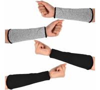 Funnytek 2 Pairs Arm Protection Sleeves, 21cm Cut Resistant Safety Arm Sleeves Work Arm Wrist Anti Cut Guard Bracers Protector Forearm Wrist Arm Protector Sleeve Gloves for Garden Kitchen Farm Work