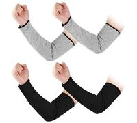 Funnytek 2 Pairs Arm Protection Sleeves, 41cm Cut Resistant Safety Arm Sleeves Work Arm Wrist Anti Cut Guard Bracers Protector Forearm Wrist Arm Protector Sleeve Gloves for Garden Kitchen Farm Work