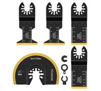 Funnytek 5PCS Titanium Multitool Blade Kits for Wood Nails with 3 Adapters