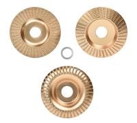 Funnytek Wood Grinding Wheel, 3PCS Angle Grinder Wood Carving Disc with 22.23mm Arbor Tungsten Carbide Wood Sanding Carving Tool Angle Grinder Abrasive Disc for Shaping & Polishing