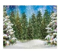 Funnytree 10x8FT Durable Fabric Soft Winter Pine Tree Forest Photography Backdrop Snowy Christmas Background Xmas Party Wall Decoration Supplies Photo Booth Washable