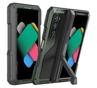 FunnyWin Metal Case Compatible with Samsung Z Fold 7 Aluminum Military Grade Rugged Case with S Pen Holder Metal Stand Hinge Protection Screen Protector Drop Tested Shockproof Full Cover (Green)