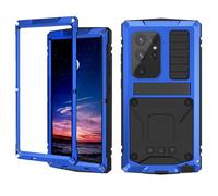 FunnyWin Metal Case for Samsung S24 Ultra Aluminum Military Grade Rugged Case with Metal Stand Screen Protector Drop Tested Shockproof Full Cover case for Samsung S24 Ultra (Blue)