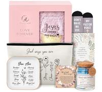 Funnywish Christian Gifts for Women - Religious Gifts for Women, Christian Stemless Glass, Jewelry Tray, Makeup Bag, Cross Bracelet, and More - christian mothers day gifts