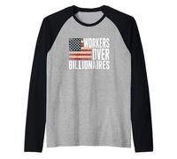 funnyWorkers Over Billionaires Protest Social Justice Rally Raglan Baseball Tee