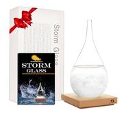 FUNOHYE Storm Glass Weather Station - Cloud Storm Crystal Weather Forecast Bottle |Water Drops for Home and Office | Creative Stylish Decorative Desktop Weather Predictor | Weather Instrument(Large)