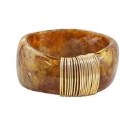 FUNOJOY Gold Acrylic Bangle Bracelets for Women Simple Oval Polished-Finish Chunky Bangle Bracelet Wide Chunky Fashion Jewelry Gift, M, Copper, no gemstone