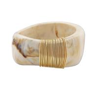 FUNOJOY Gold Acrylic Bangle Bracelets for Women Simple Oval Polished-Finish Chunky Bangle Bracelet Wide Chunky Fashion Jewelry Gift, M, Copper, no gemstone