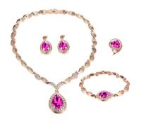 FUNOJOY Womens Luxury Africa Dubai 18k Gold Plated Jewelry Sets Wedding Rhinestone Crystal Bib Statement Necklace Earrings Set for Brides Party Prom, One Size, crystal, aa