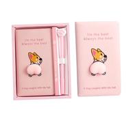 FUNOMOCYA 1 Set A6 Corgi Cartoon Journal Notepad with Pen Cute Diary and Sketching Notebook for Students Stress Relief Writing Journal Set with Box