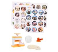 FUNOMOCYA 1 Set DIY Button Badge Maker Machine Kit for Custom Pins Easy Press for Corporate Events School Groups Weddings and Creative Crafts Includes Badge Supplies