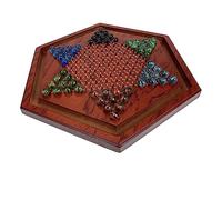 FUNOMOCYA 1 Set Natural Wooden Chinese Checkers Board Game for Family Multi Player Desktop Game for Players for Fun Strategic Thinking for Home School Entertainment