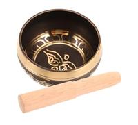 FUNOMOCYA 1 Set Tibetan Singing Bowl Set Handcrafted Metal Sound Bowl for Meditation Yoga Healing Beautifully Designed Copper with Wooden Mallet Cultural Heritage Aesthetic Beauty