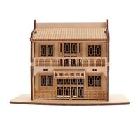 FUNOMOCYA 1 Set Wooden Puzzle DIY Restaurant Model Assembly Kit for Educational Simulation Plaything to Enhance Creativity Spatial Reasoning Parent Interaction