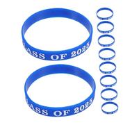 FUNOMOCYA 10 Pcs Class of Graduation Silicone Wristbands for Men Women Teens Elastic Rubber Bracelets with Smooth Soft Texture Fit Party Favors for College Events and Outer Space Themes