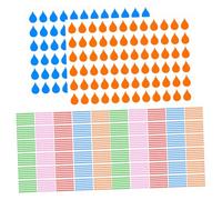FUNOMOCYA 100 Sheets Water Drop Index Stickers for Journals and Planners Copperplate Paper Adhesive Labels in Red Green Pink Multi-Purpose Scrapbook Decals for Craft Organization and