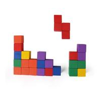 FUNOMOCYA 100PCS Colorful Wooden Square Cube Blocks Educational Craft Cubes for Stacking and Building Smooth Solid Wood Blocks