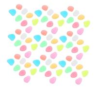 FUNOMOCYA 100Pcs Glow Dark Luminous Pebbles for Fish Tank Aquarium Safe Decorative Stones for Garden Pathways Flower Pots and Water Features